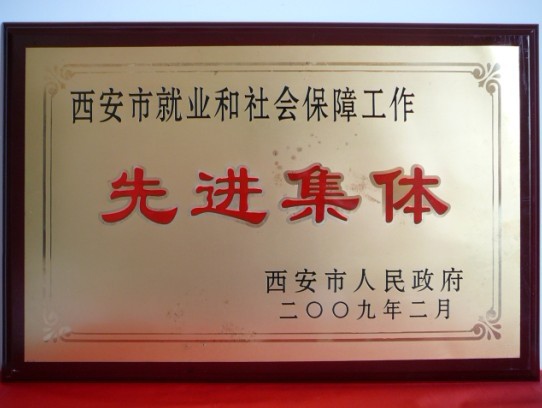 2009年2月，被西安市政府評(píng)為西安市就業(yè)和社會(huì)保障工作先進(jìn)集體